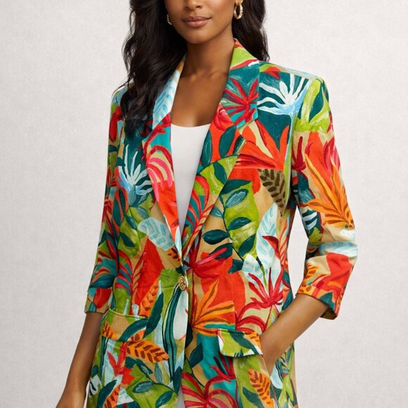 266377 Tropical Vibe Blazer by FRANK LYMAN